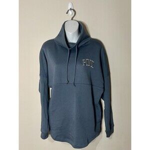 PINK Victoria's Secret Gray Blue Cowl Neck Logo Sweatshirt Size XS NWT!!